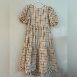 English factory midi dress with back tie closure